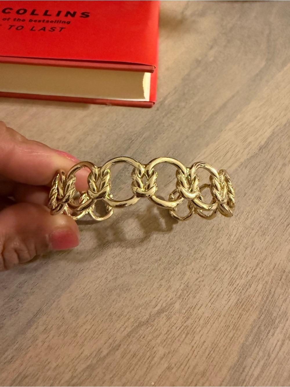 Kendra Scott Gold Leaf Link Bracelet adjustable cuff